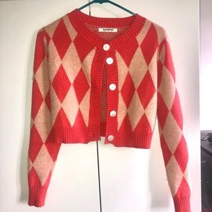 Glamorous dolls kill cropped argyle sweater